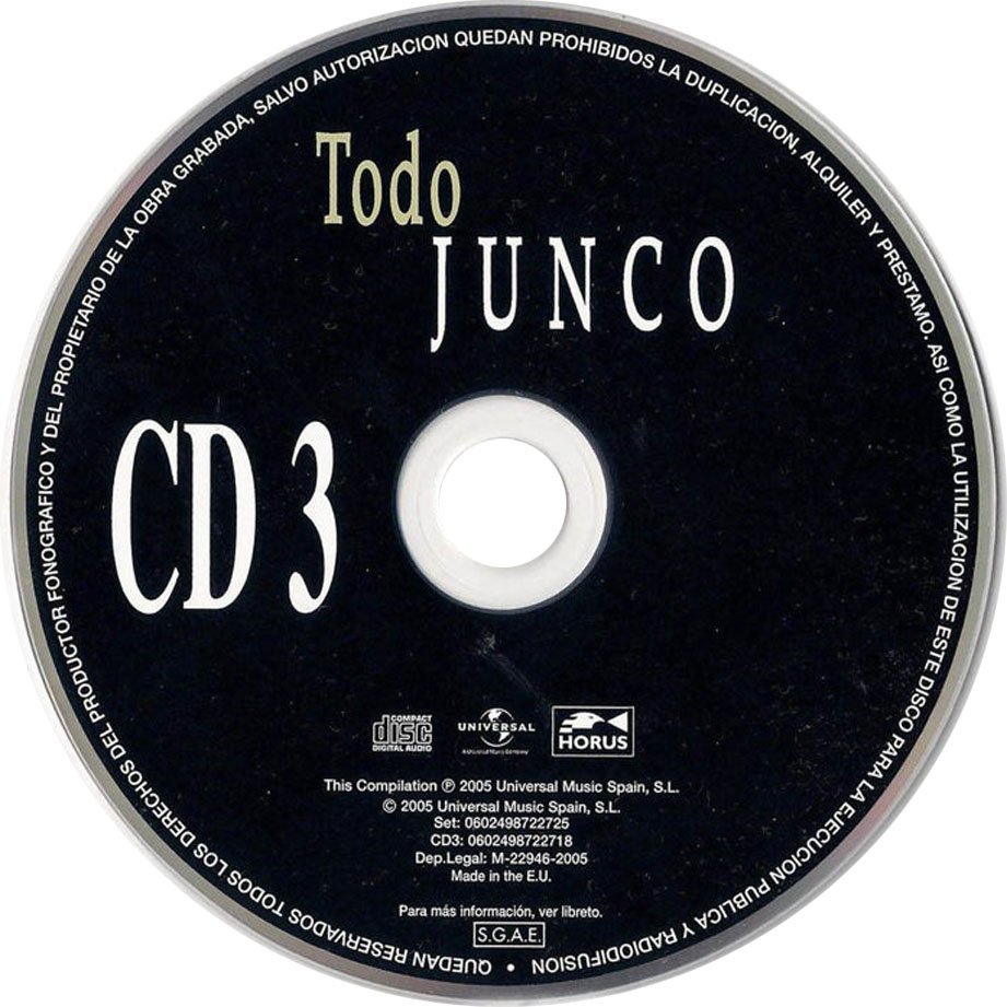 Cartula Cd3 de Junco - Todo Junco