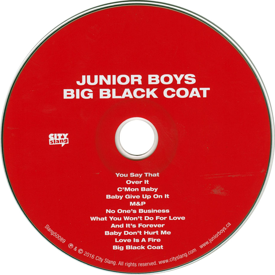 Cartula Cd de Junior Boys - Big Black Coat