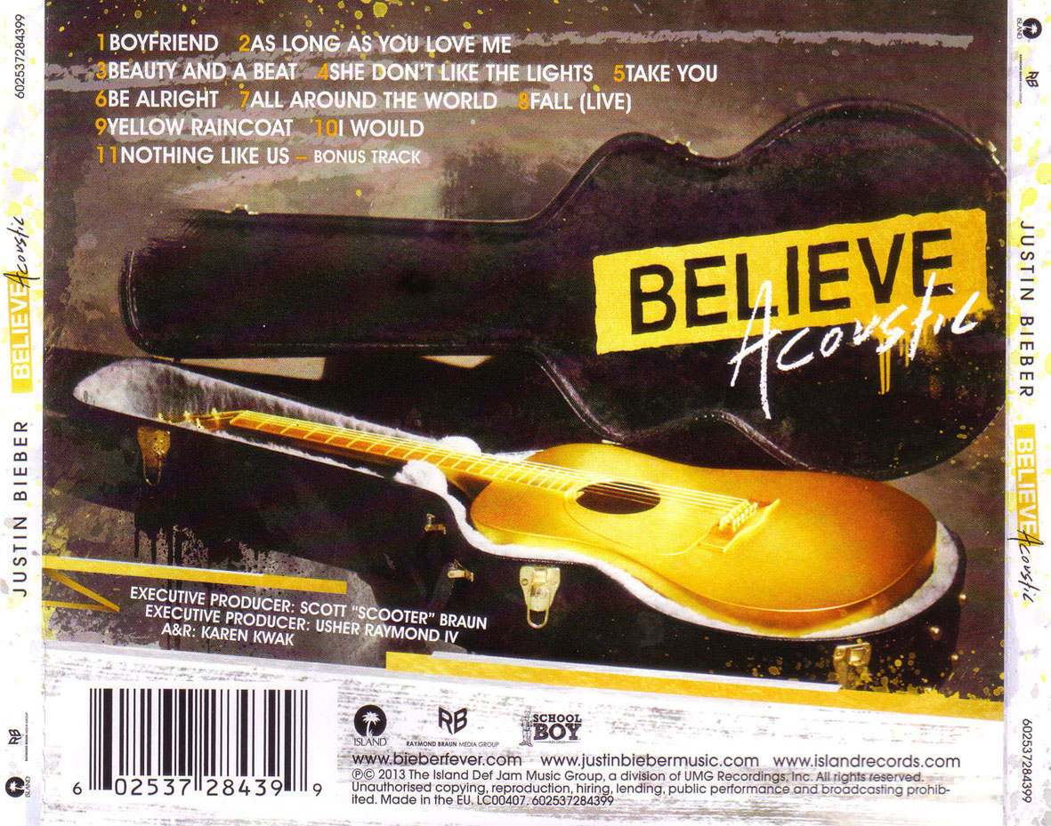 Cartula Trasera de Justin Bieber - Believe Acoustic