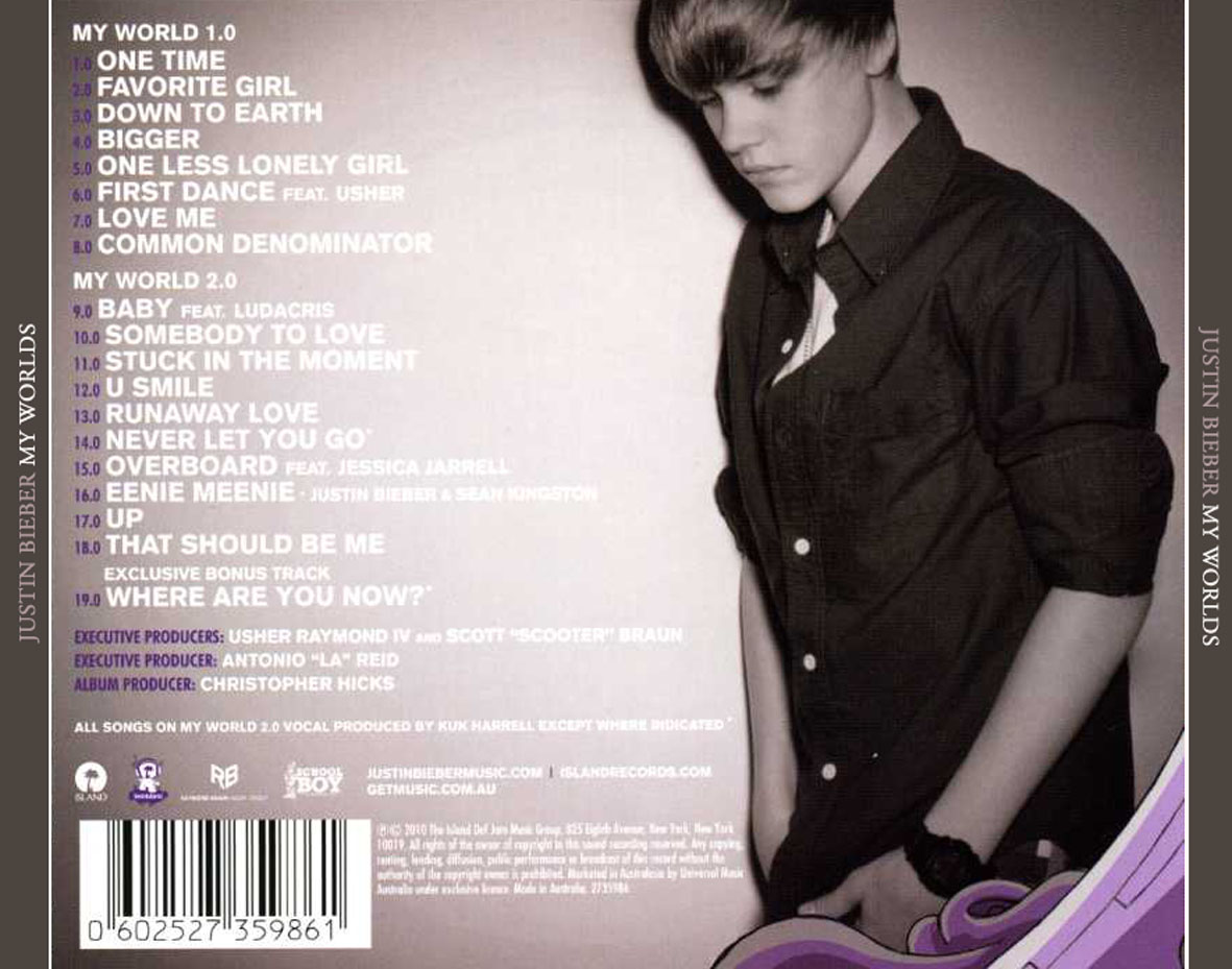 Cartula Trasera de Justin Bieber - My Worlds (Australian Edition)