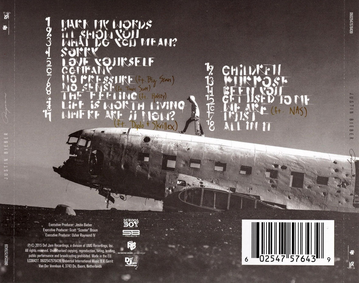 Cartula Trasera de Justin Bieber - Purpose (Deluxe Edition)