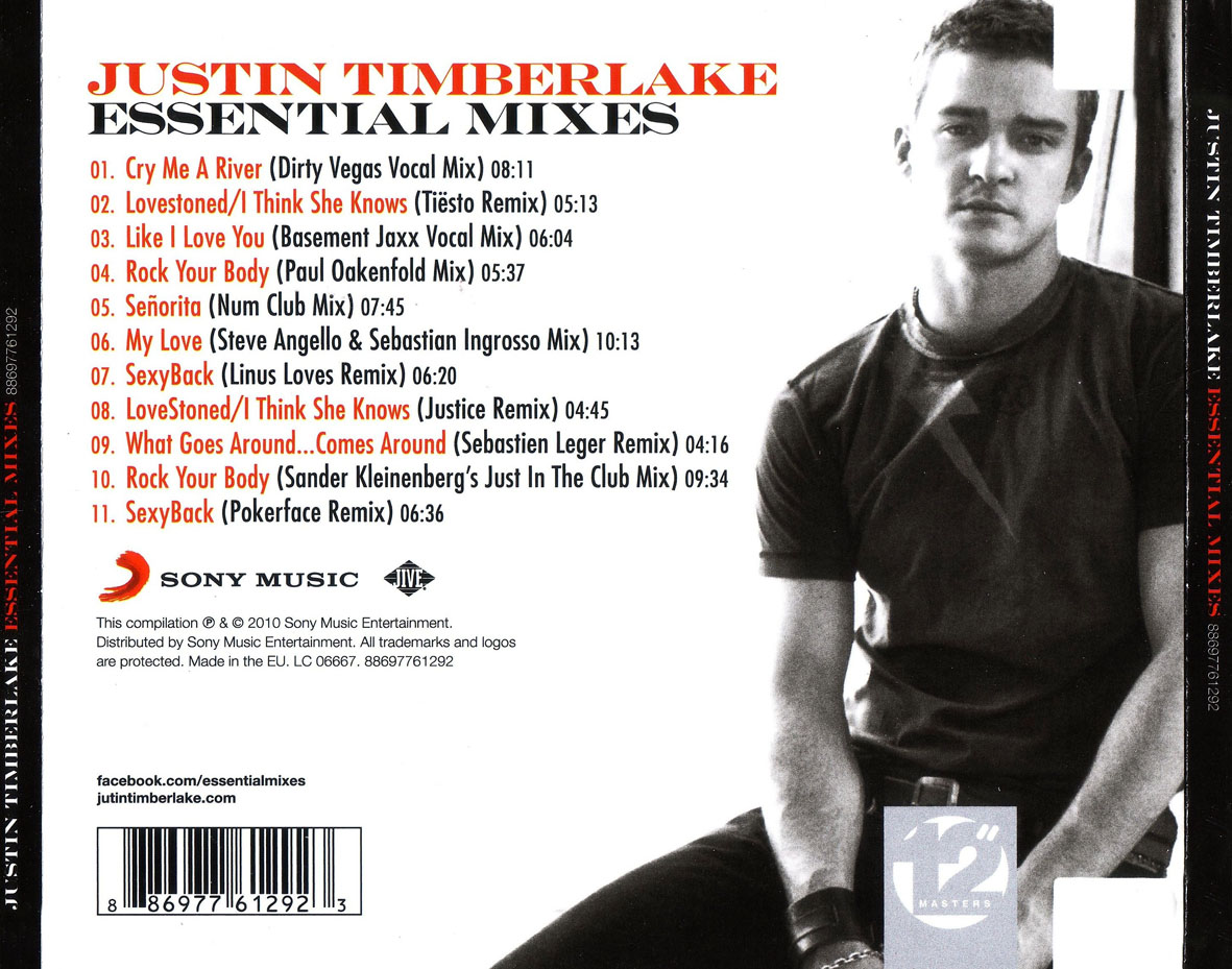 Cartula Trasera de Justin Timberlake - Essential Mixes
