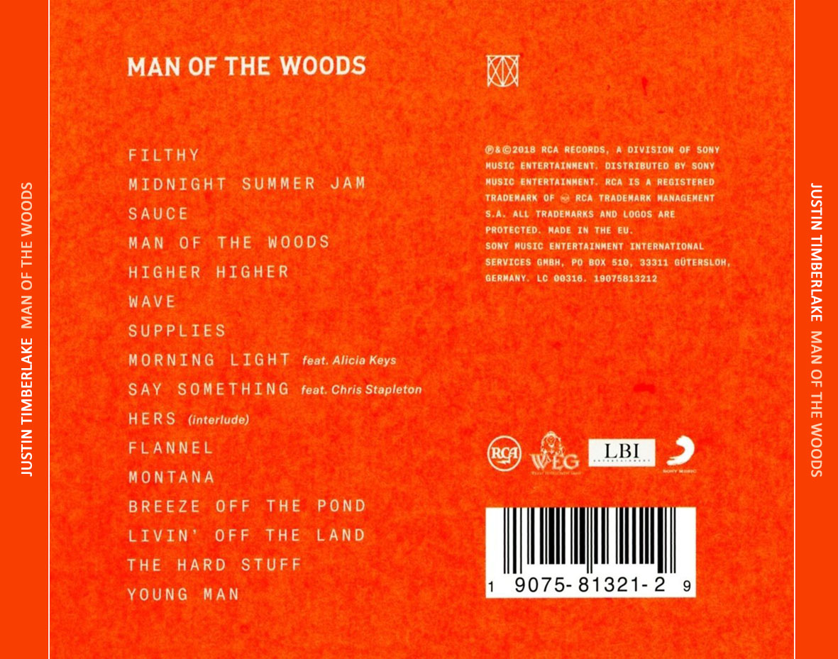 Cartula Trasera de Justin Timberlake - Man Of The Woods