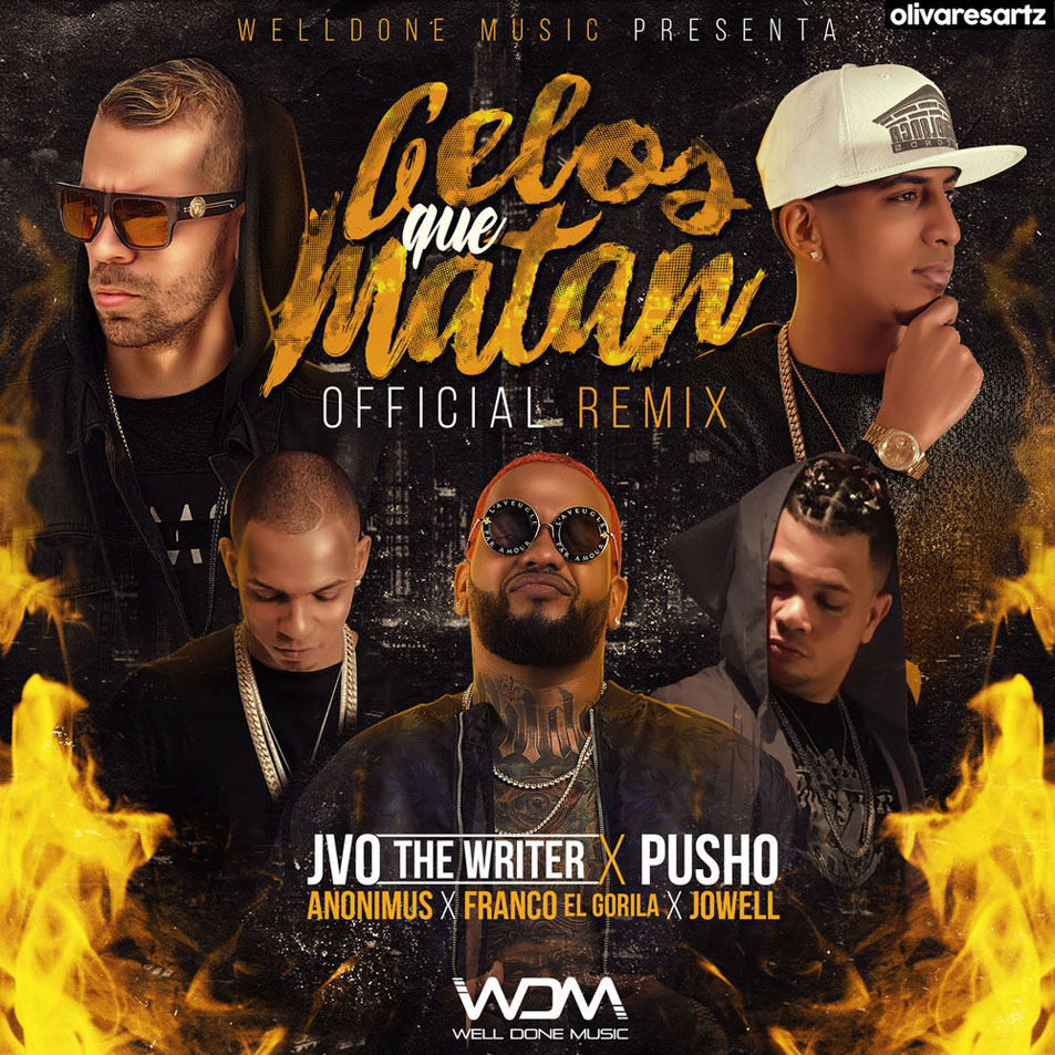 Cartula Frontal de Jvo The Writer - Celos Que Matan (Feat. Pusho, Anonimus, Franco El Gorila & Jowell) (Remix) (Cd Single)