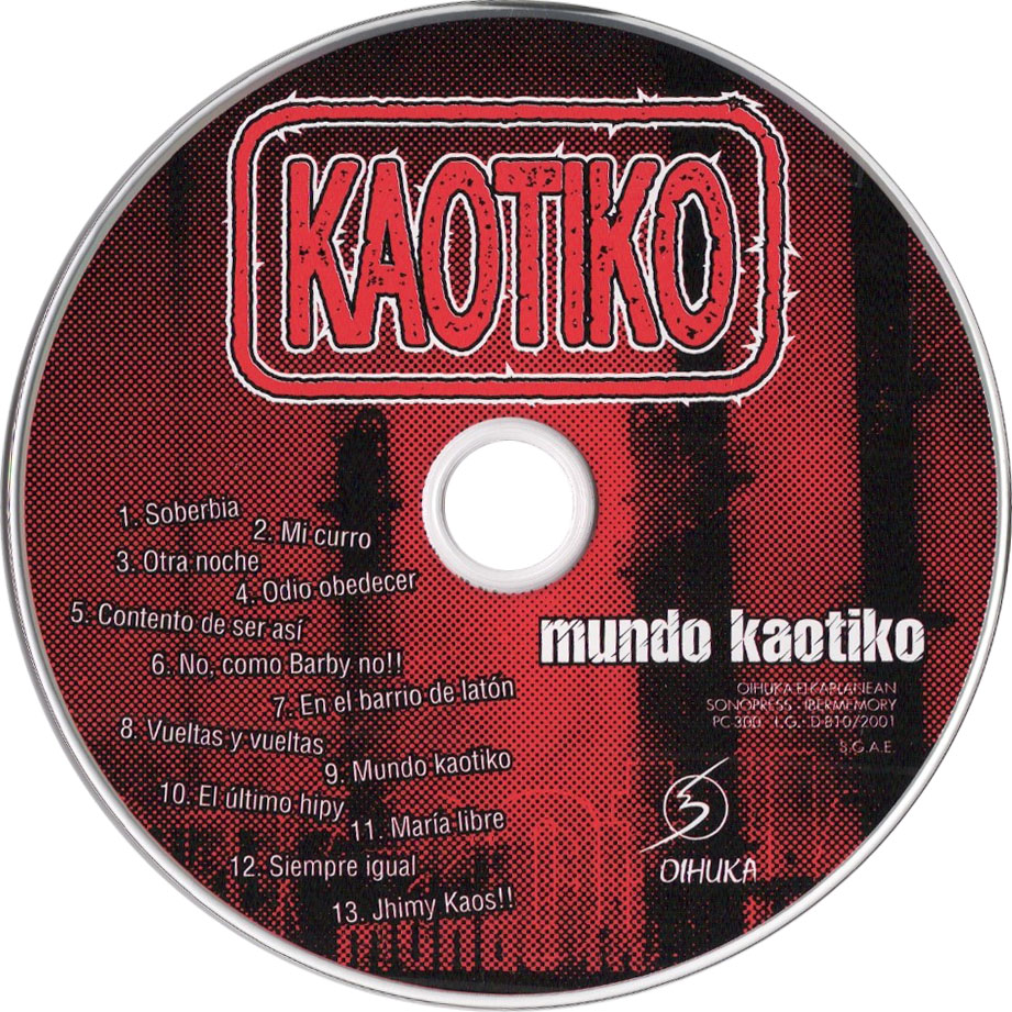 Cartula Cd de Kaotiko - Mundo Kaotiko