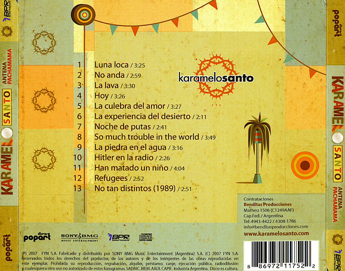 Cartula Trasera de Karamelo Santo - Antena Pachamama