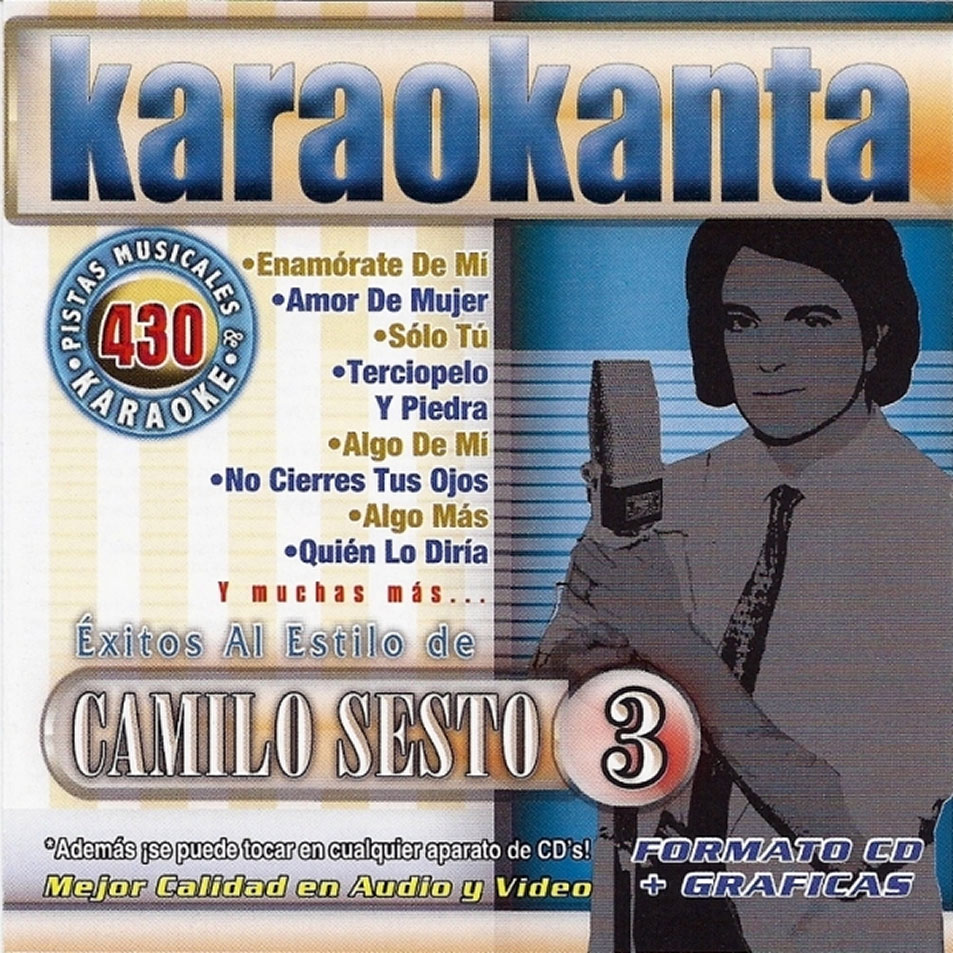 Car�tula Frontal de Karaokanta Exitos Al Estilo De Camilo Sesto 3
