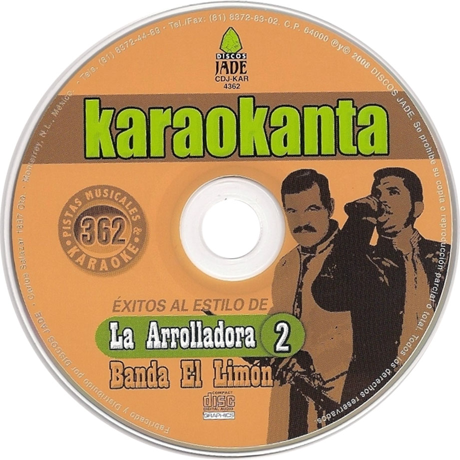 Car�tula Cd de Karaokanta Exitos Al Estilo De La Arrolladora Banda El Limon 2