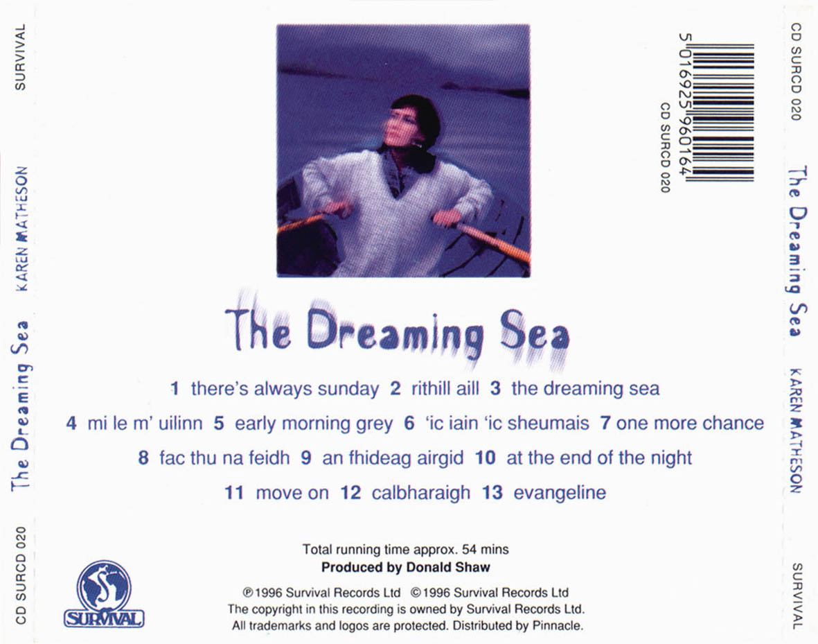 Cartula Trasera de Karen Matheson - The Dreaming Sea