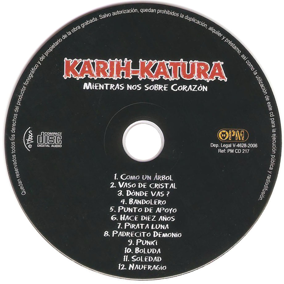 Cartula Cd de Karih-Katura - Mientras Nos Sobre Corazon