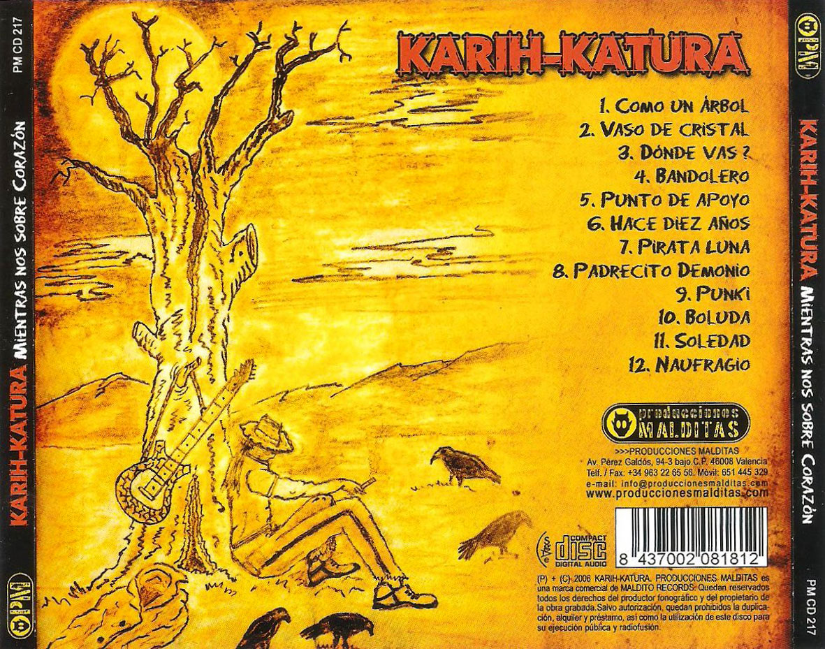 Cartula Trasera de Karih-Katura - Mientras Nos Sobre Corazon