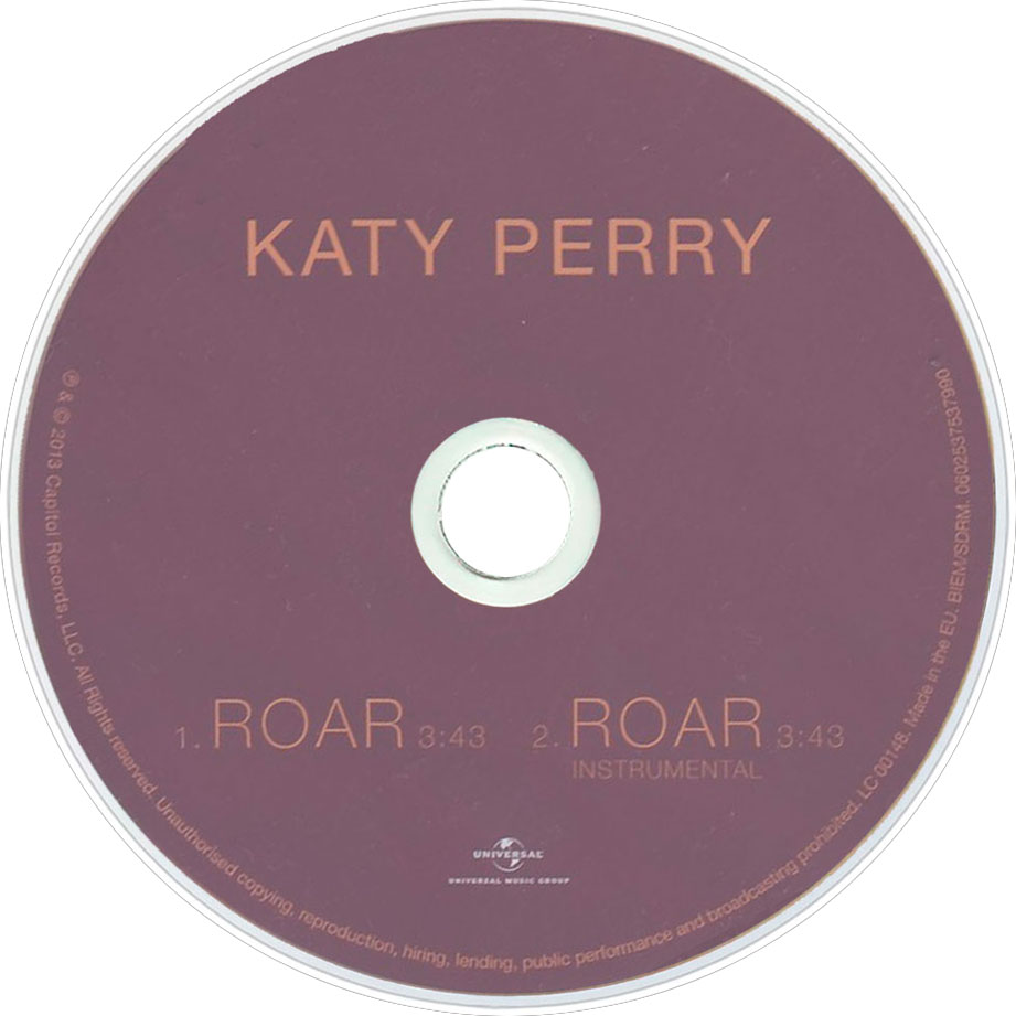 Cartula Cd de Katy Perry - Roar (Cd Single)