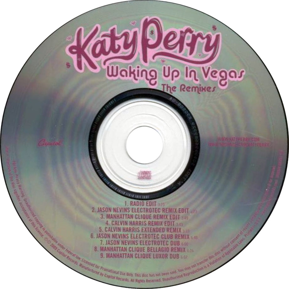 Cartula Cd de Katy Perry - Waking Up In Vegas: The Remixes (Cd Single)