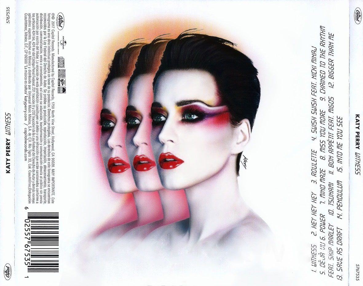 Cartula Trasera de Katy Perry - Witness
