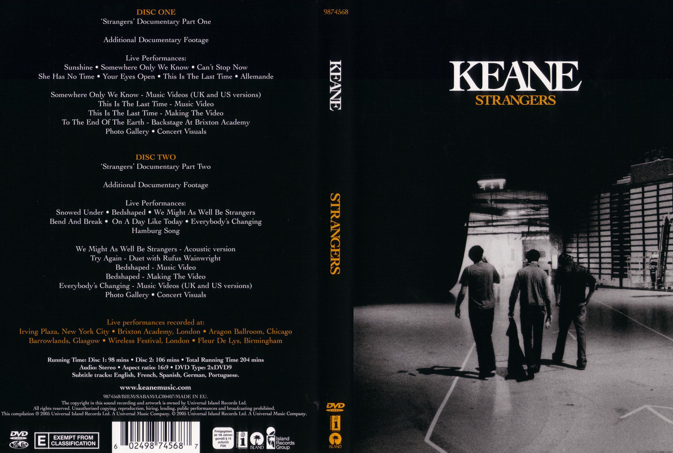 Cartula Caratula de Keane - Strangers (Dvd)