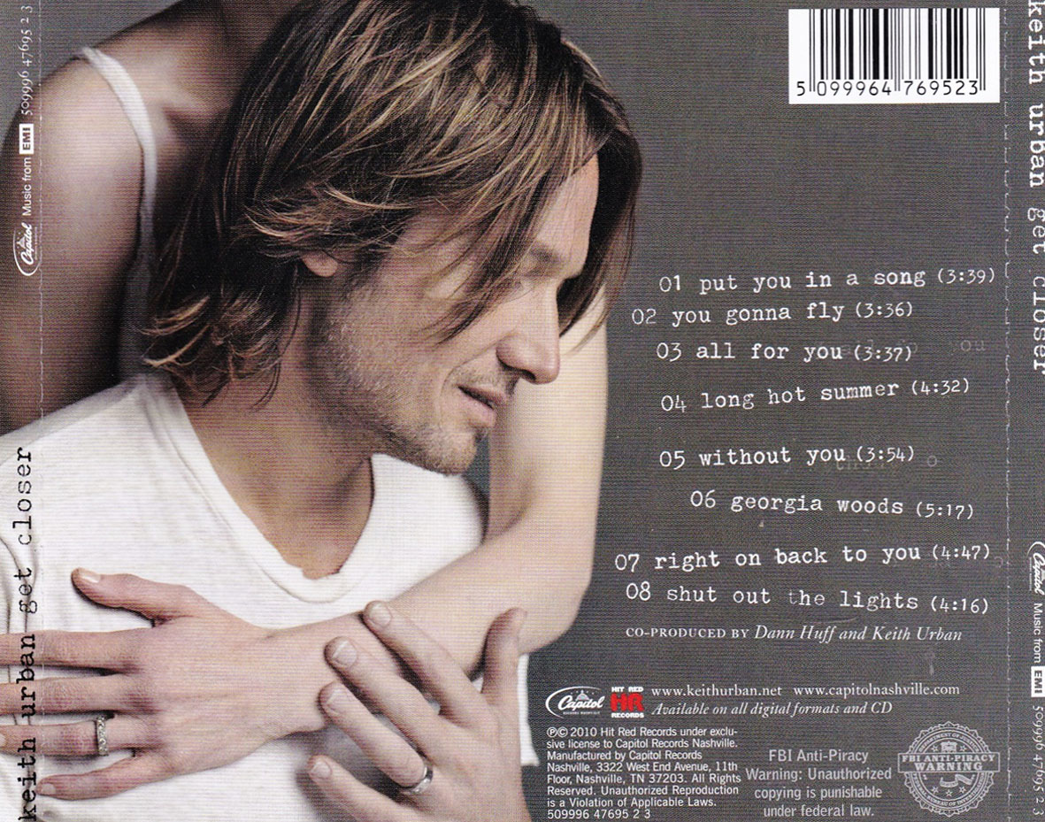 Cartula Trasera de Keith Urban - Get Closer