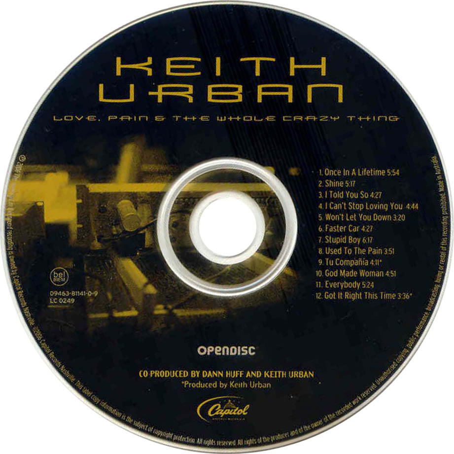 Cartula Cd de Keith Urban - Love, Pain & The Whole Crazy Thing