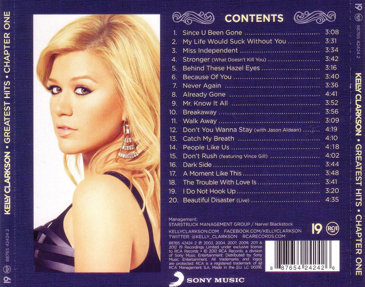 Cartula Trasera de Kelly Clarkson - Greatest Hits Chapter One