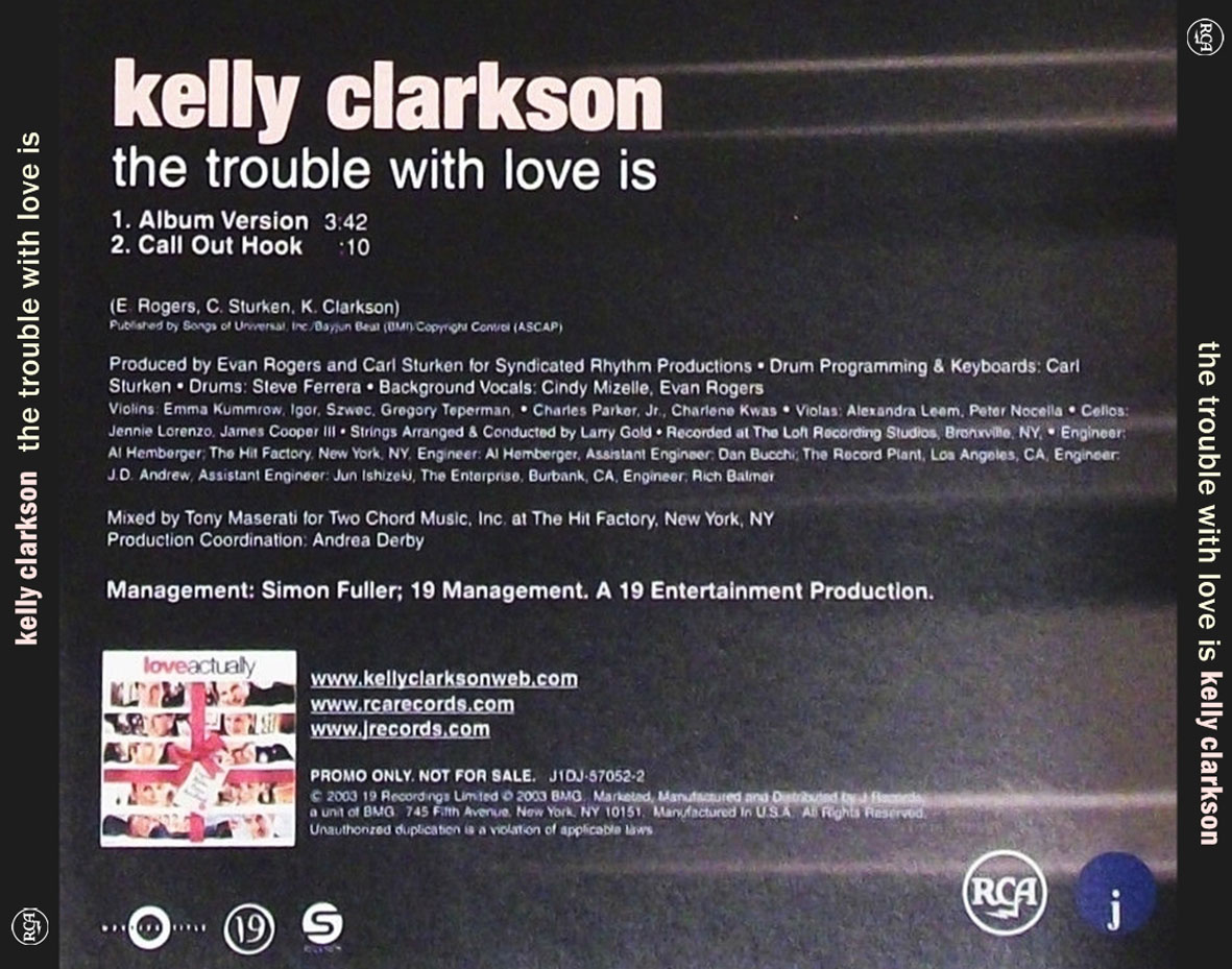 Cartula Trasera de Kelly Clarkson - The Trouble With Love Is (Cd Single)