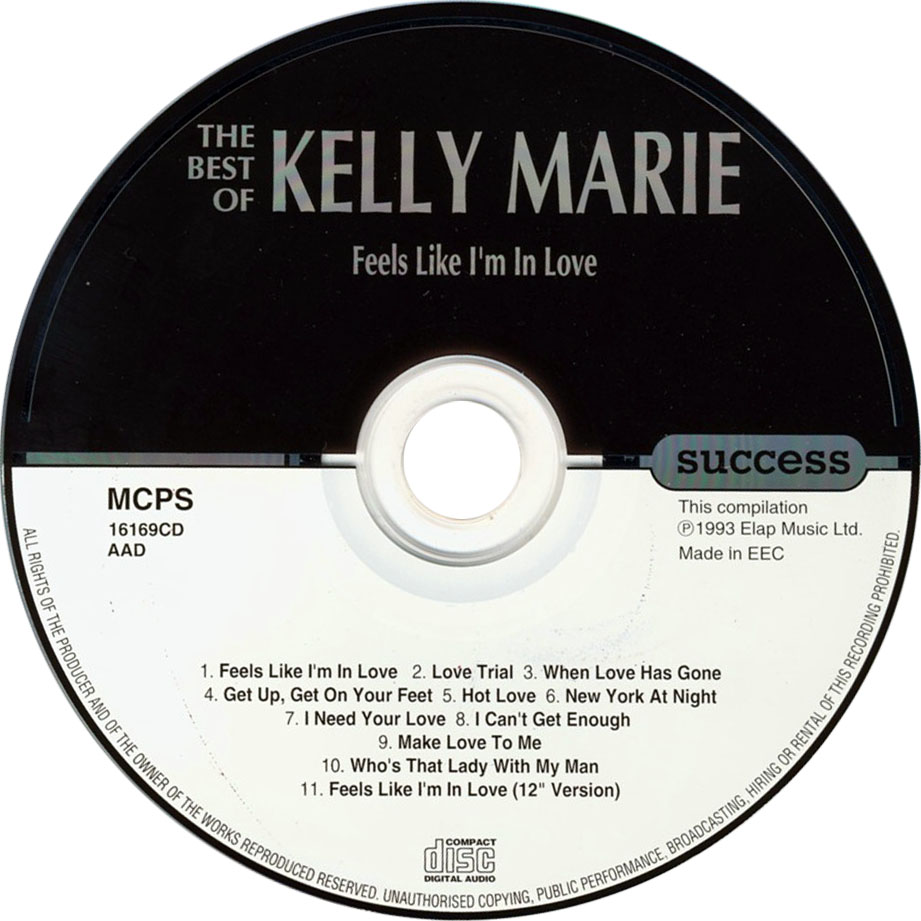 Cartula Cd de Kelly Marie - The Best Of Kelly Marie: Feels Like I'm In Love