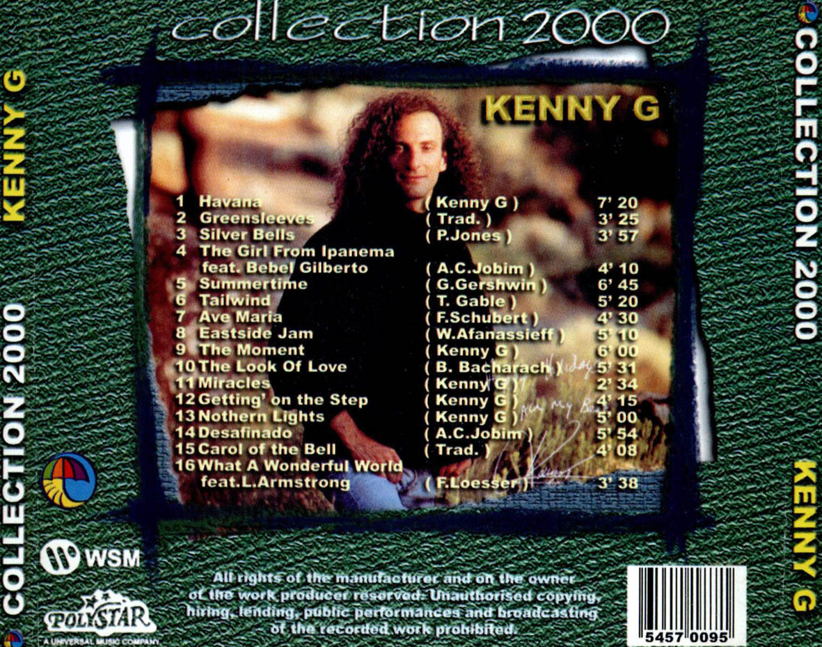 Cartula Trasera de Kenny G - Collection 2000