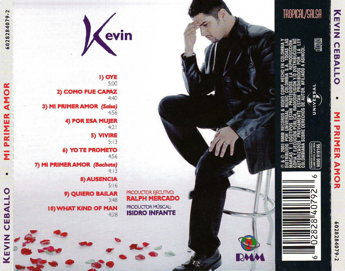 Cartula Trasera de Kevin Ceballo - Mi Primer Amor