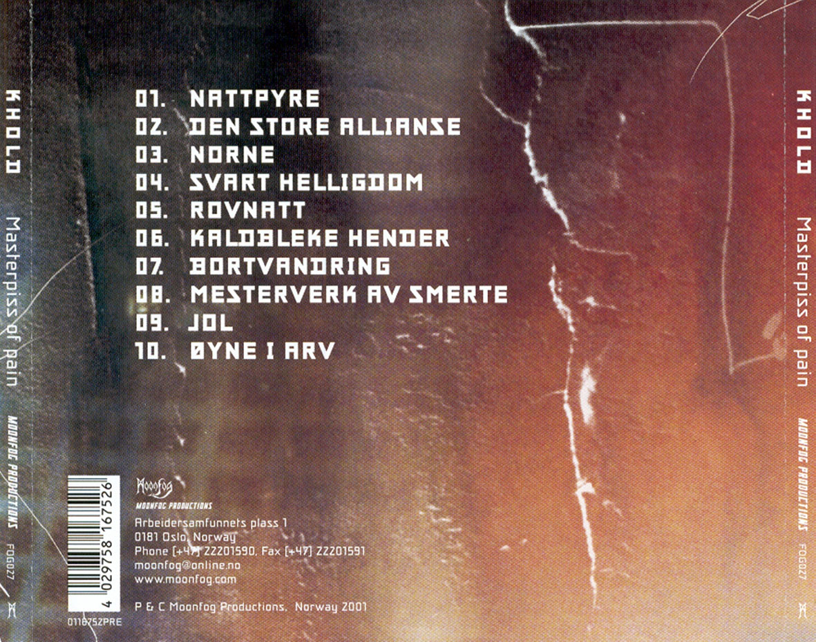 Cartula Trasera de Khold - Masterpiss Of Pain