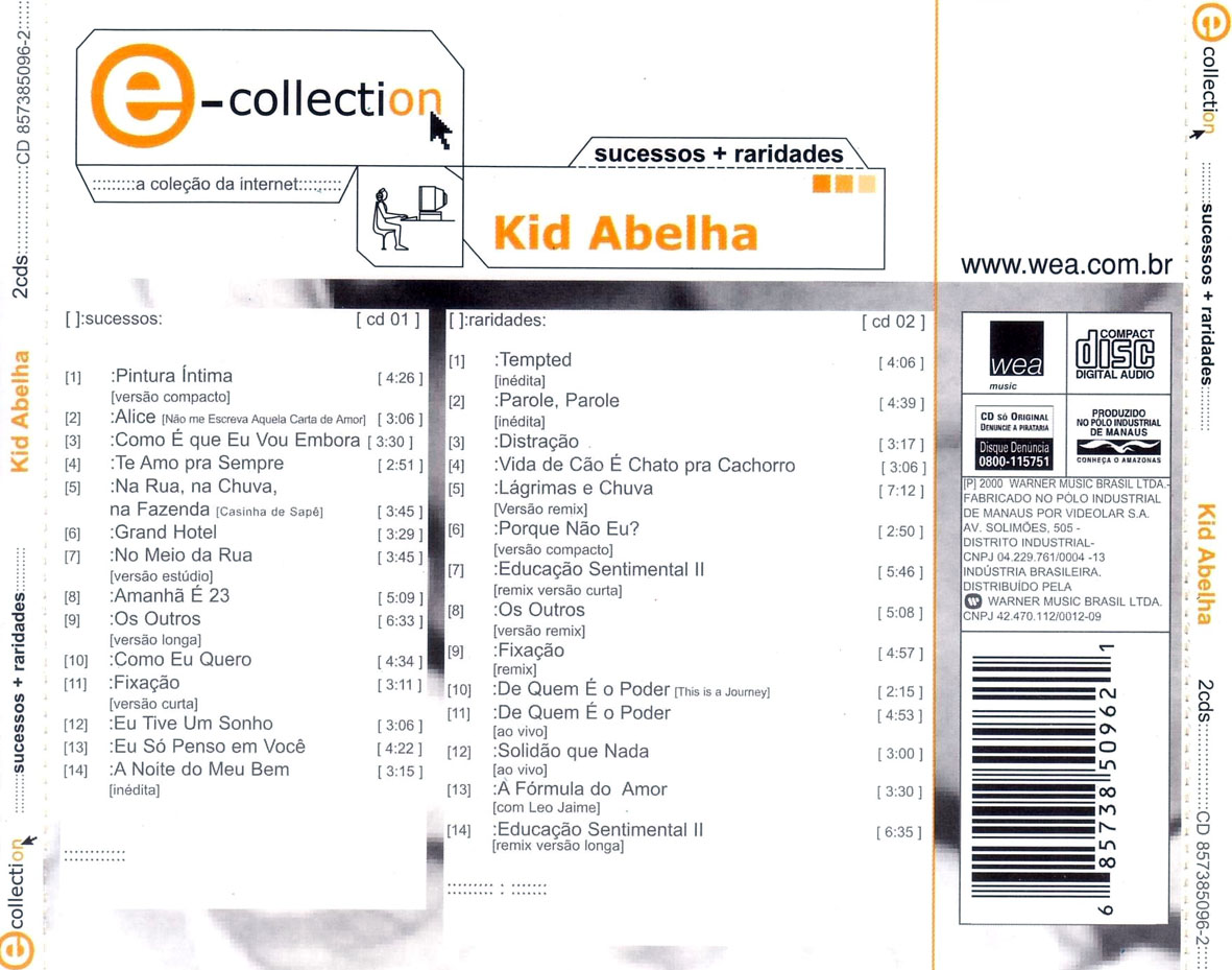 Cartula Trasera de Kid Abelha E Os Aboboras Selvagens - E-Collection: Sucessos + Raridades