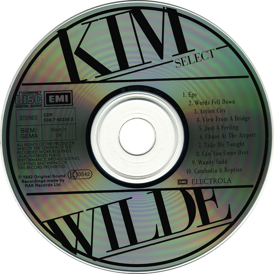 Cartula Cd de Kim Wilde - Select