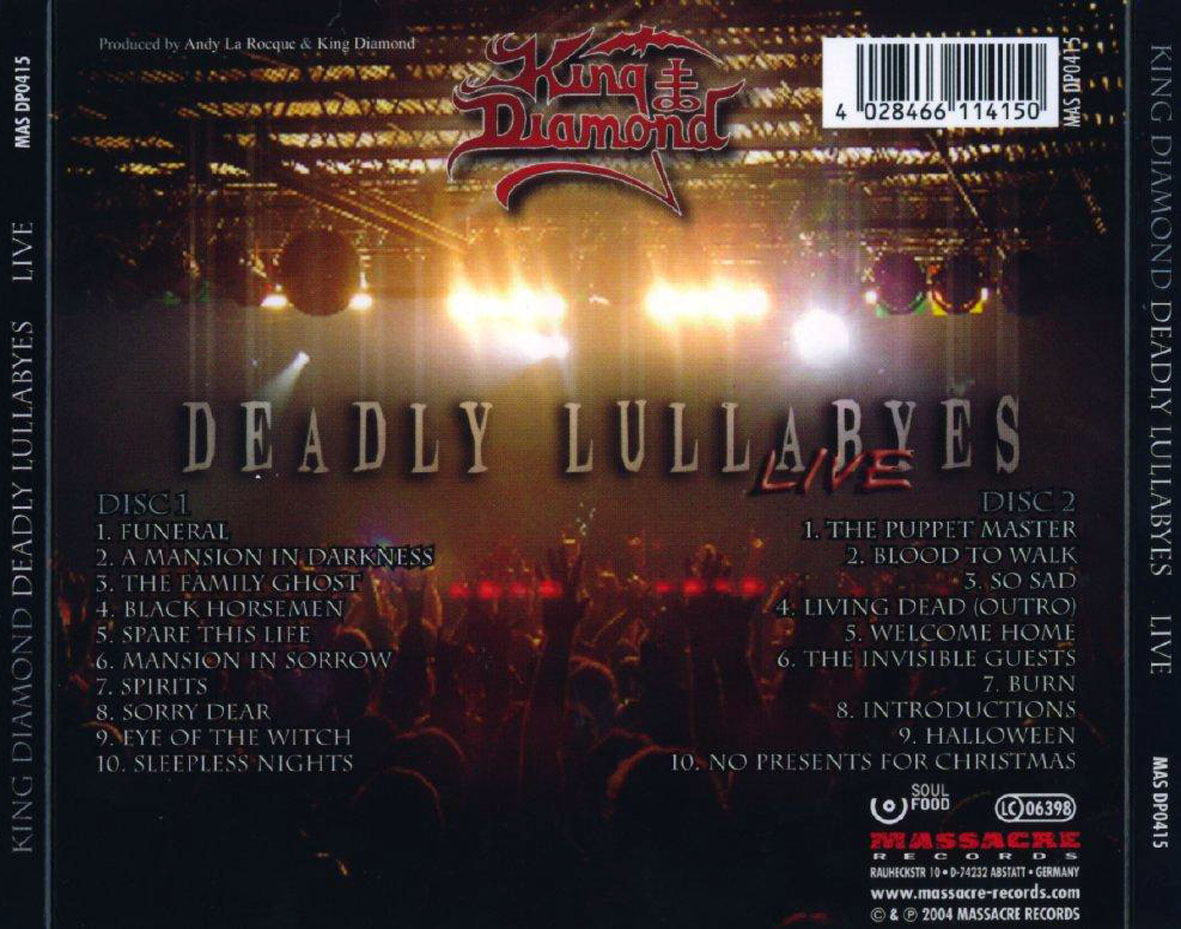 Cartula Trasera de King Diamond - Deadly Lullabyes: Live