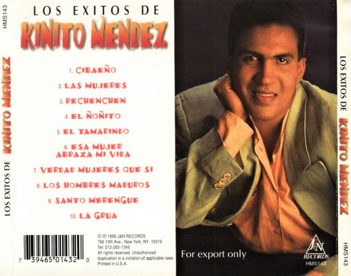 Cartula Trasera de Kinito Mendez - Los Exitos De Kinito Mendez