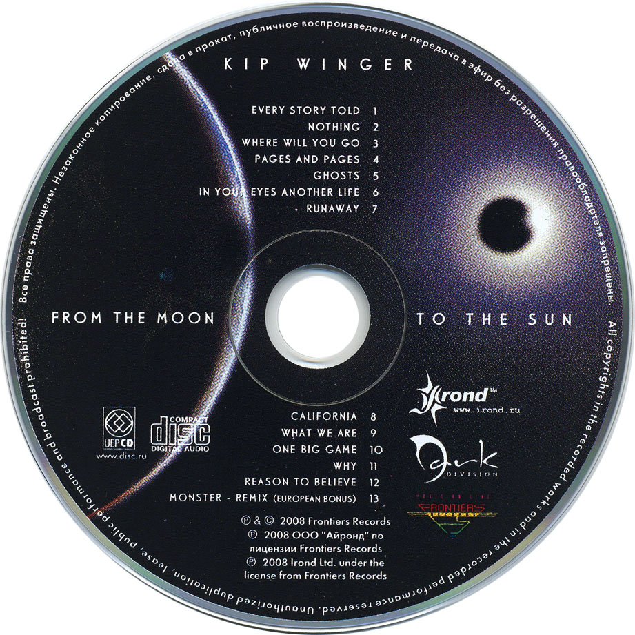 Cartula Cd de Kip Winger - From The Moon To The Sun