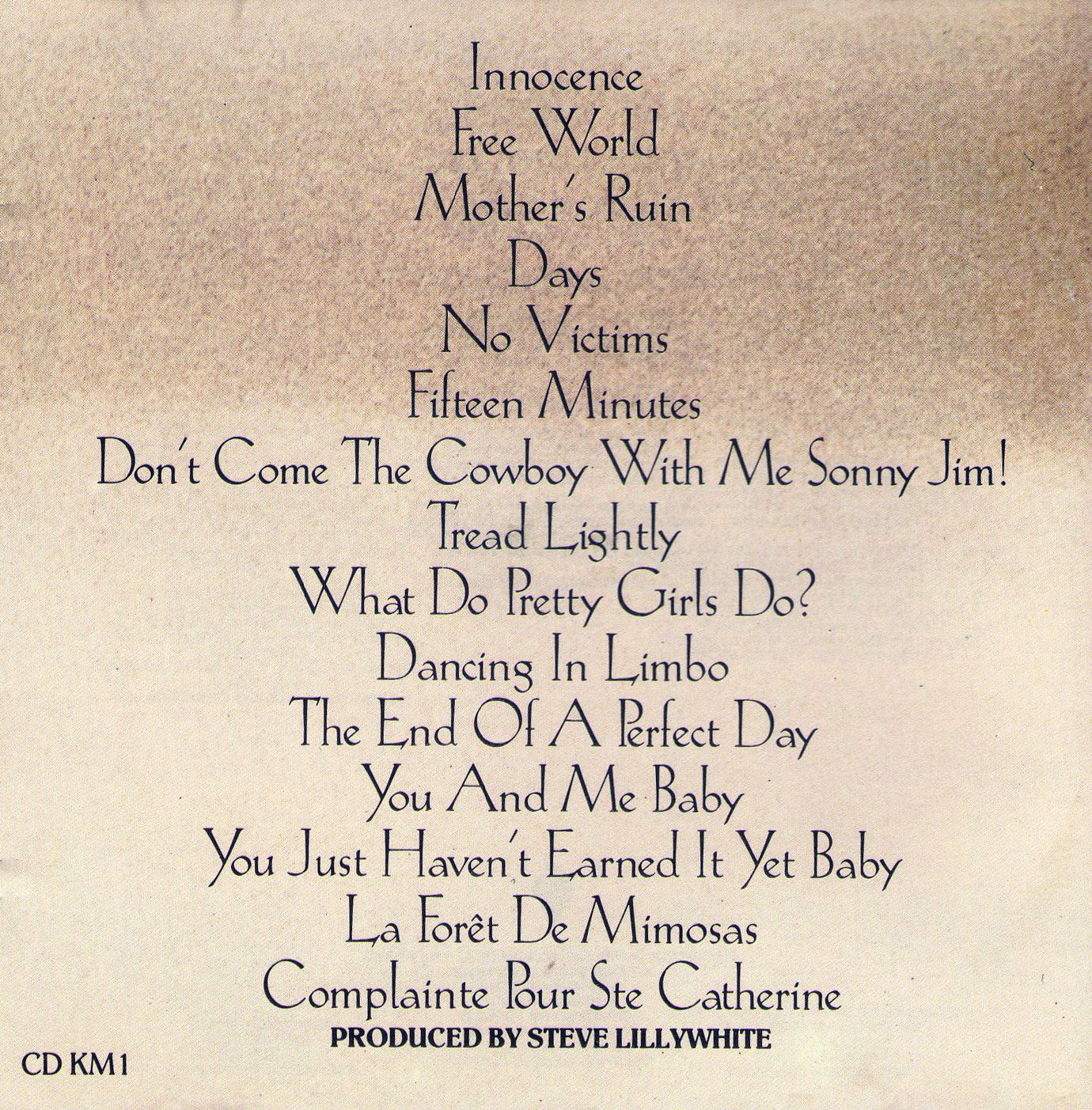 Cartula Interior Frontal de Kirsty Maccoll - Kite