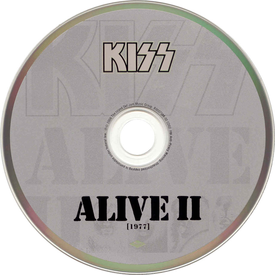 Cartula Cd2 de Kiss - Alive 1975-2000