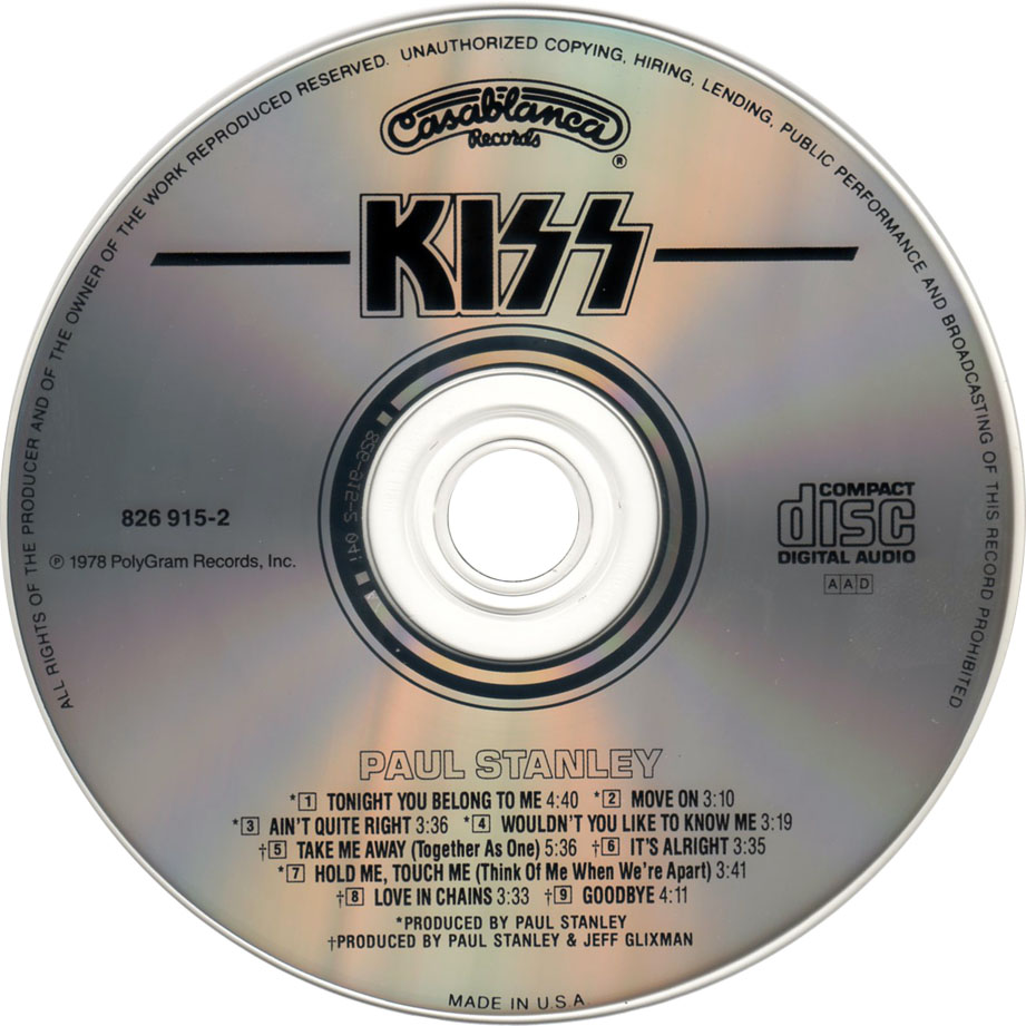Cartula Cd de Kiss - Paul Stanley