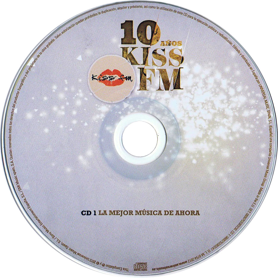 Cartula Cd1 de Kiss Fm 10 Aos