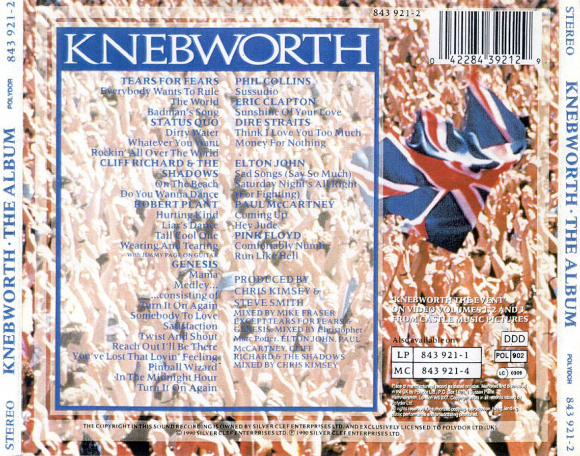 Cartula Trasera de Knebworth The Album