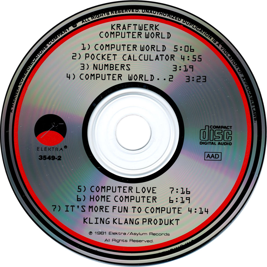 Cartula Cd de Kraftwerk - Computer World
