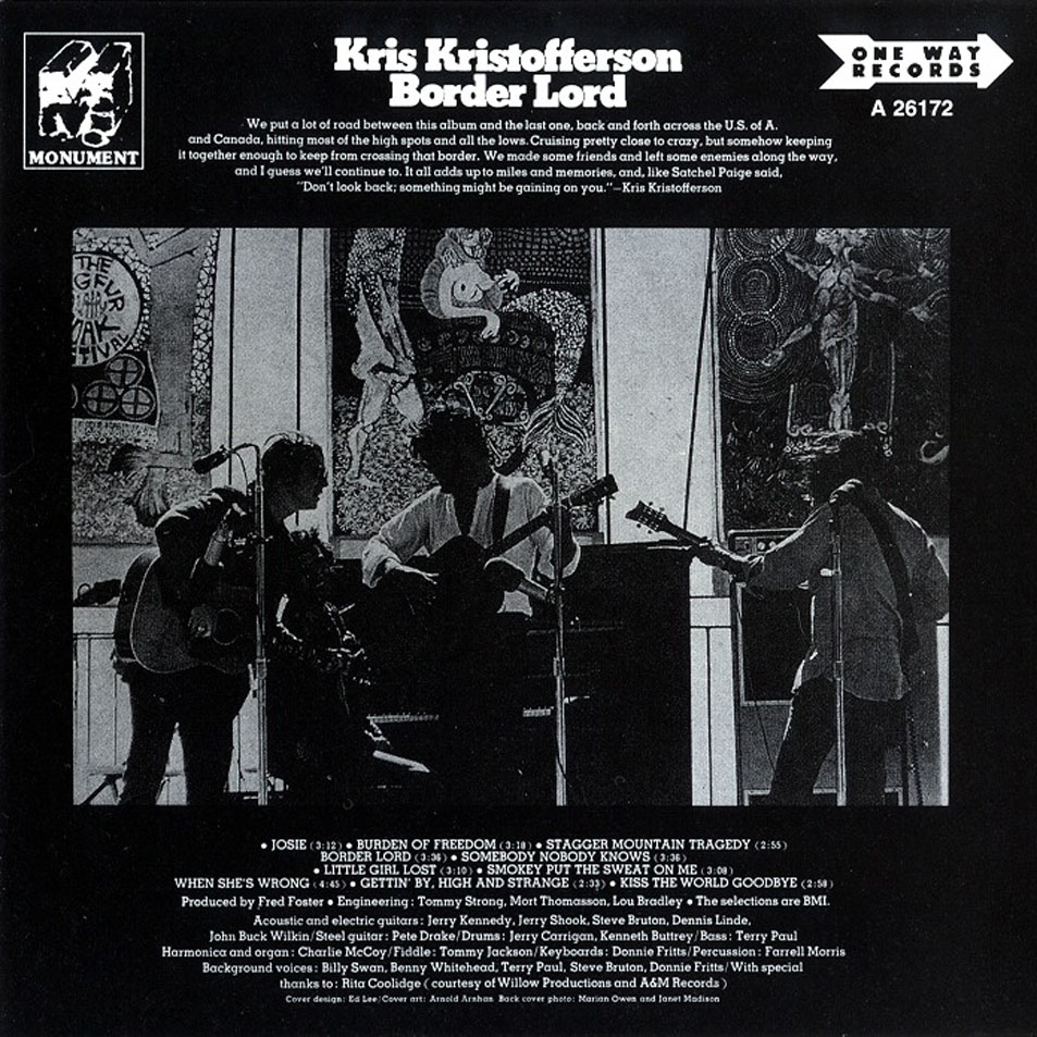 Cartula Interior Frontal de Kris Kristofferson - Border Lord