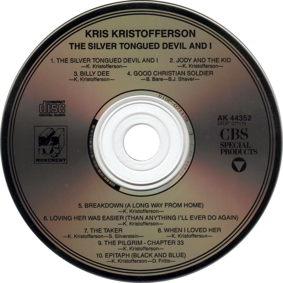 Cartula Cd de Kris Kristofferson - The Silver Tongued Devil And I