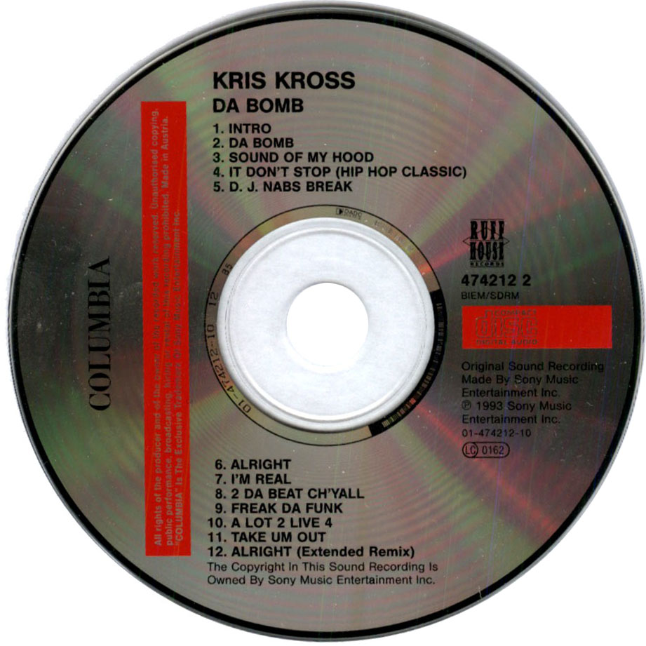 Cartula Cd de Kris Kross - Da Bomb