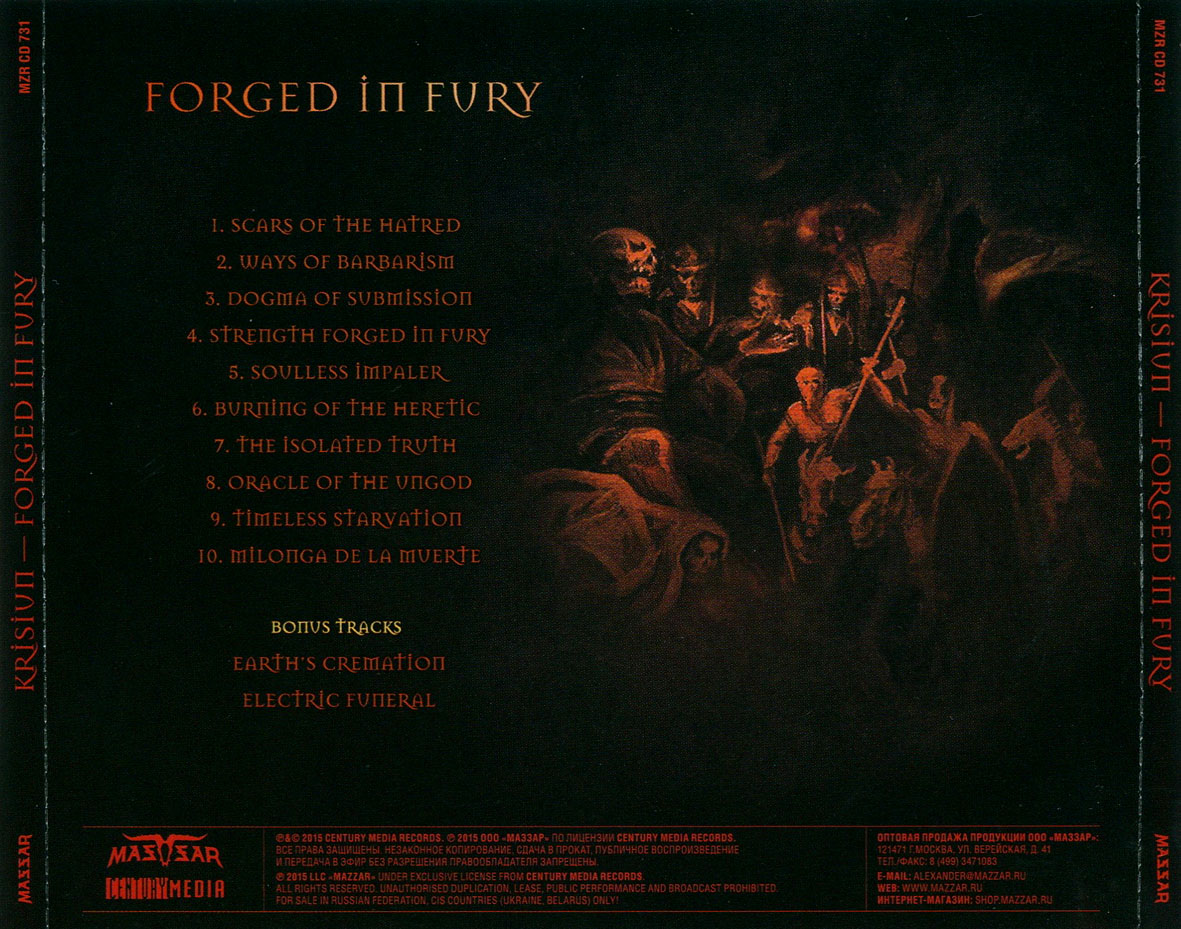 Cartula Trasera de Krisiun - Forged In Fury (Limited Edition)