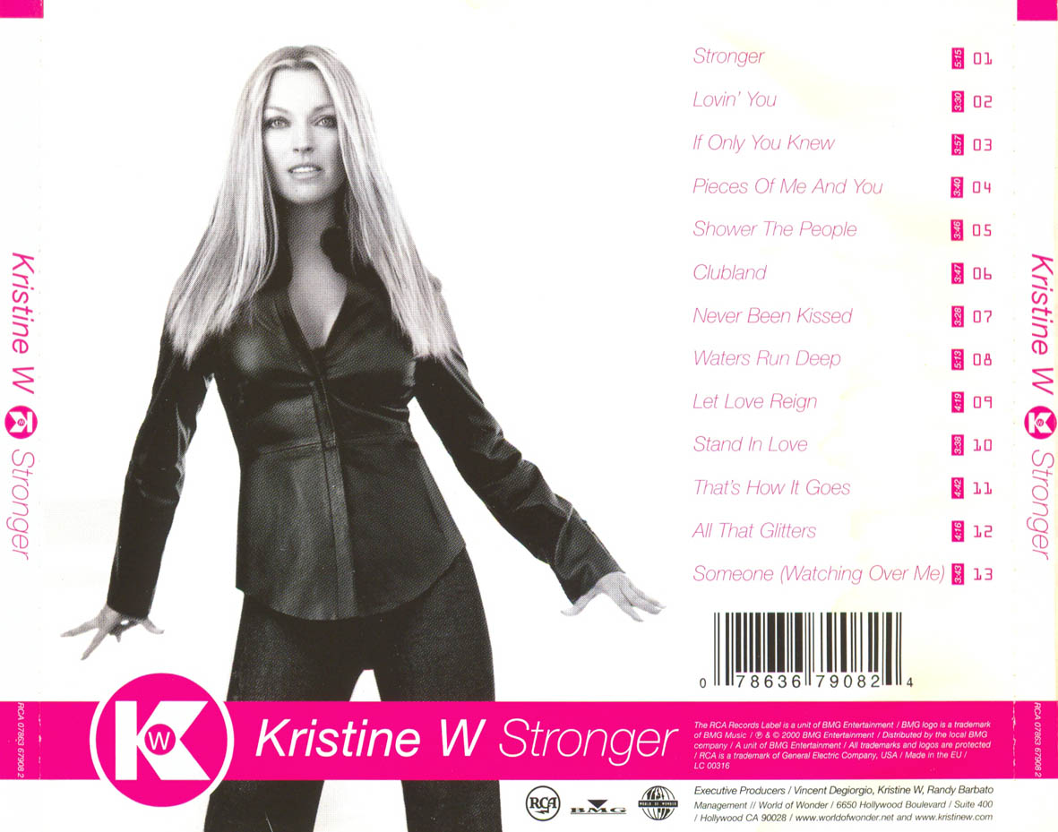 Cartula Trasera de Kristine W - Stronger