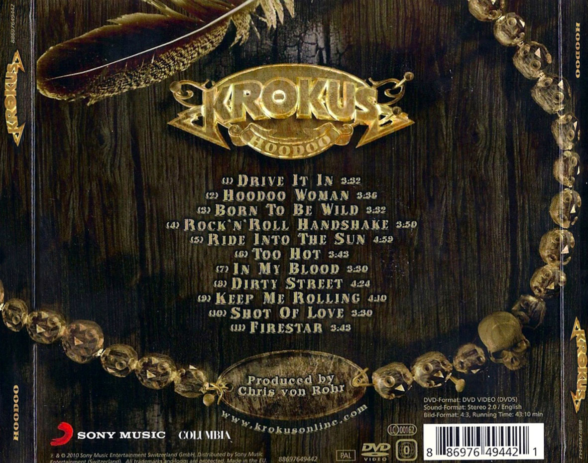 Cartula Trasera de Krokus - Hoodoo (Special Edition)