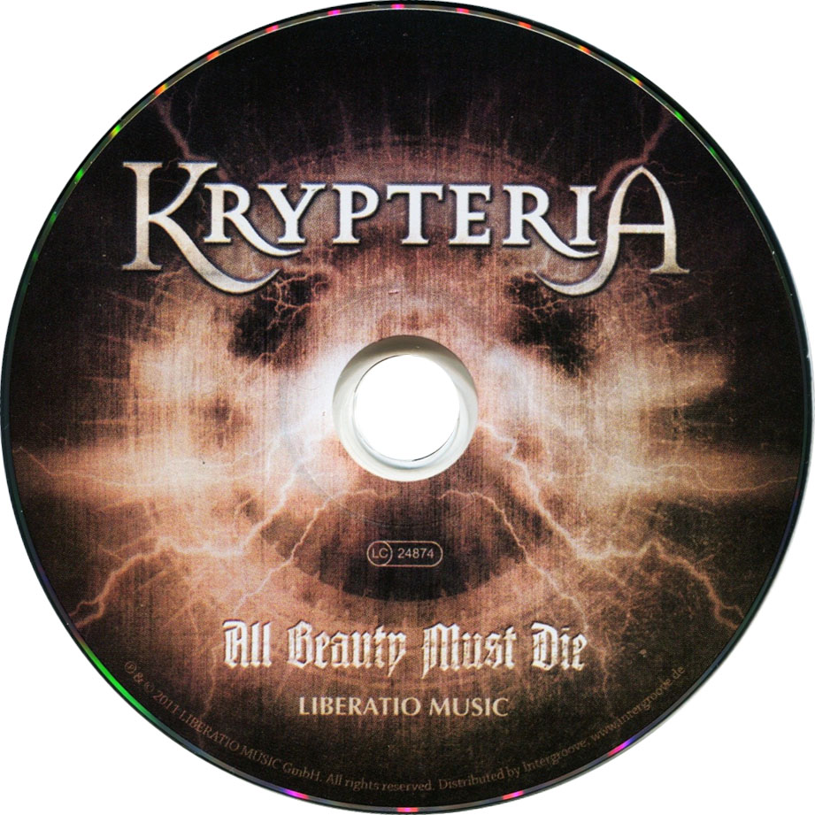 Cartula Cd de Krypteria - All Beauty Must Die