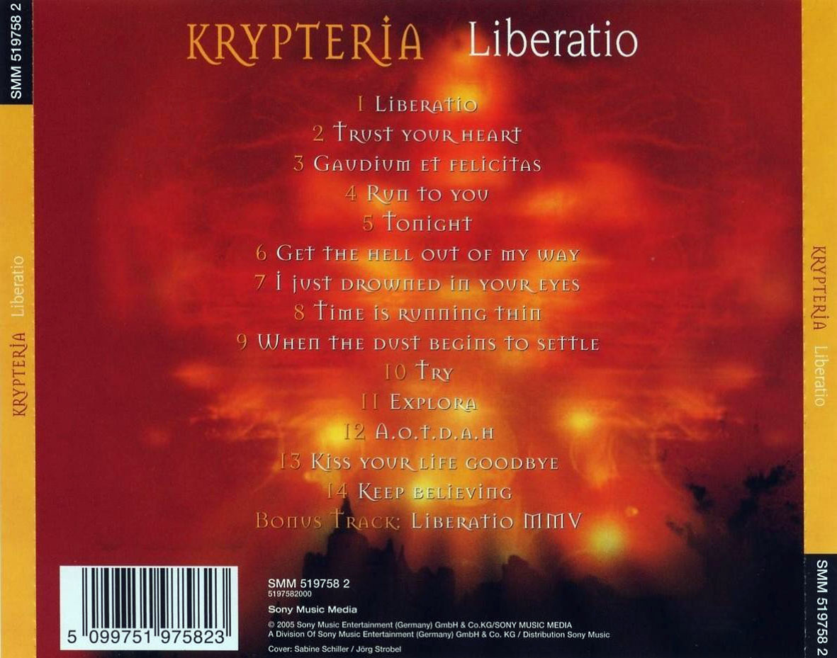 Cartula Trasera de Krypteria - Liberatio