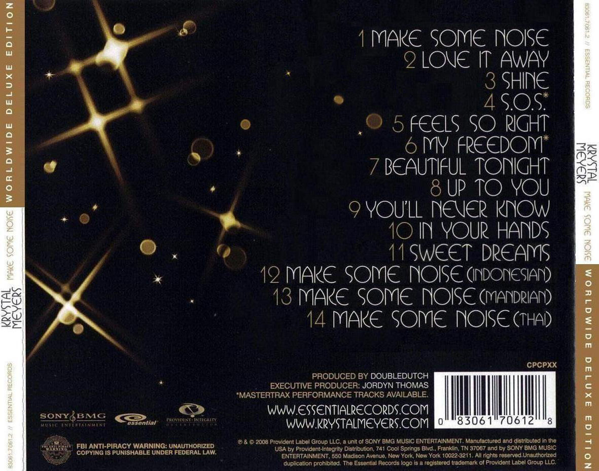 Cartula Trasera de Krystal Meyers - Make Some Noise (Worldwide Deluxe Edition)
