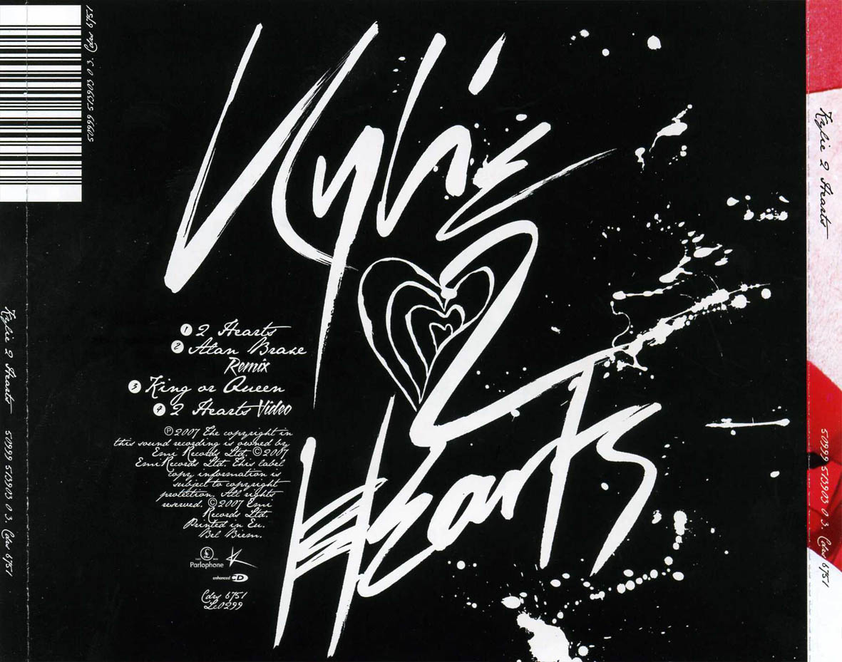 Cartula Trasera de Kylie Minogue - 2 Hearts Cd2 (Cd Single)