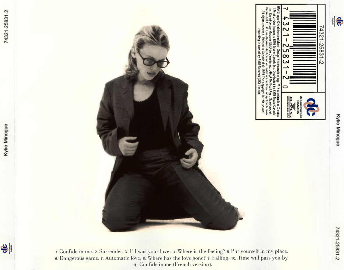 Cartula Trasera de Kylie Minogue - Kylie Minogue (Canadian Edition)