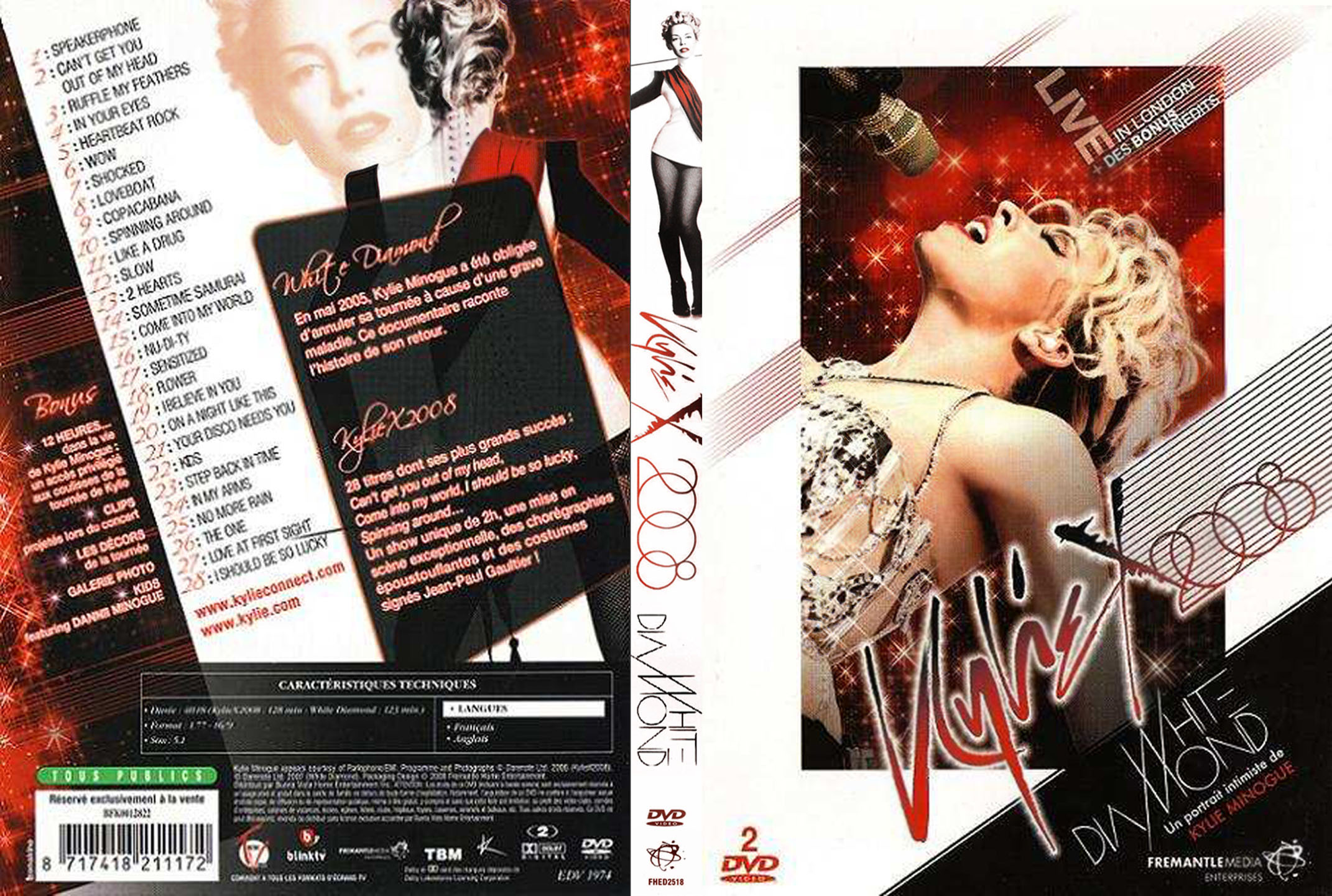 Cartula Caratula de Kylie Minogue - Kyliex2008 / White Diamond (Dvd)